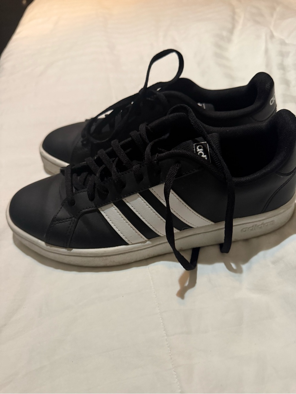 adidas Black Sneakers with White Stripes